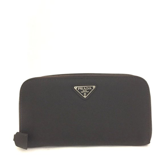 PRADA Logo Plate Nylon Zip Around Long Wallet/1F8562 - Picture 1 of 8